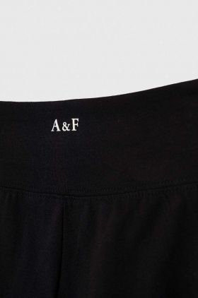 Abercrombie & Fitch leggins copii culoarea negru, neted