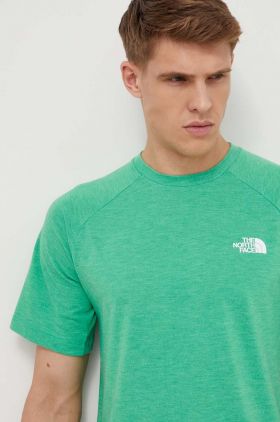 The North Face tricou sport Foundation culoarea verde, neted