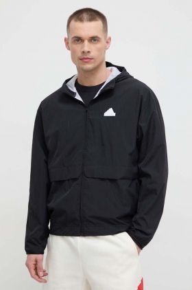 adidas geacă bărbați, culoarea negru, de tranziție, oversize IR5192