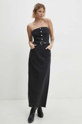 Answear Lab rochie jeans culoarea negru, midi, drept