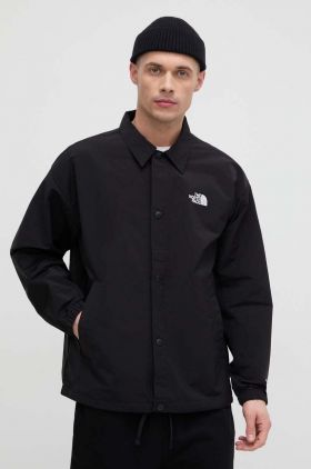 The North Face geaca barbati, culoarea negru, de tranzitie, oversize