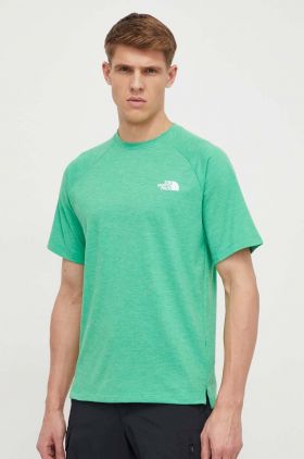 The North Face tricou sport Foundation culoarea verde, neted