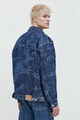 Tommy Jeans geacă din denim bărbați, culoarea bleumarin, de tranziție DM0DM18971