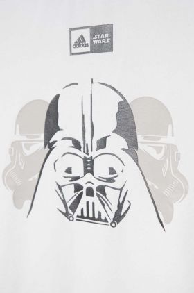 adidas tricou copii x Star Wars culoarea alb, cu imprimeu