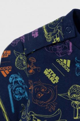 adidas tricou de bumbac pentru copii x Star Wars culoarea albastru marin, modelator