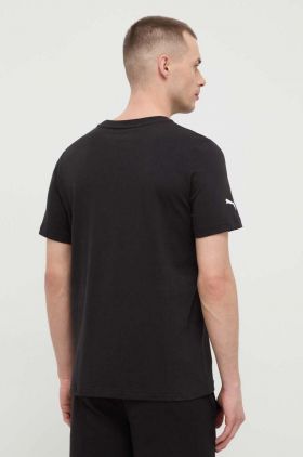 Puma tricou din bumbac x BMW bărbați, culoarea negru, cu imprimeu 621314