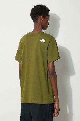 The North Face tricou din bumbac M Berkeley California Pocket S/S Tee barbati, culoarea verde, cu imprimeu, NF0A87U2PIB1