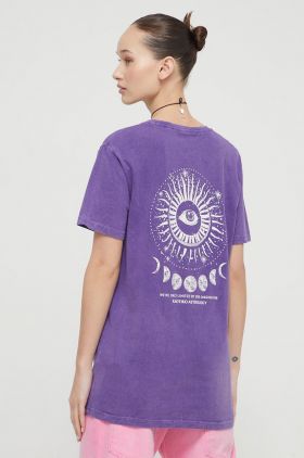 Kaotiko tricou din bumbac culoarea violet, cu imprimeu