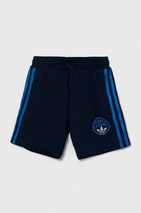 adidas Originals pantaloni scurti copii culoarea albastru marin, talie reglabila