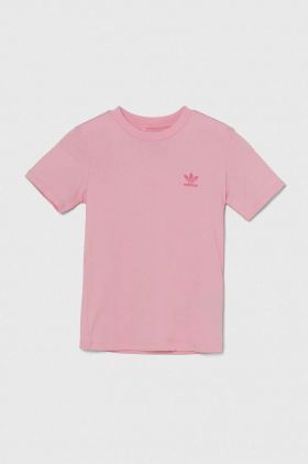 adidas Originals tricou de bumbac pentru copii culoarea roz