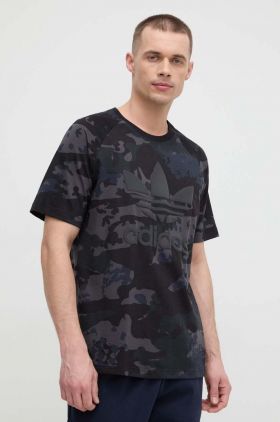 adidas Originals tricou din bumbac bărbați, culoarea negru, cu imprimeu IS2892