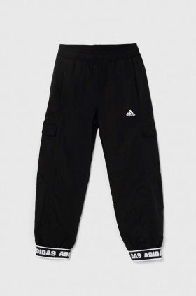 adidas pantaloni de trening pentru copii culoarea negru, neted