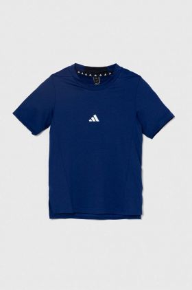 adidas tricou copii culoarea albastru marin, cu imprimeu