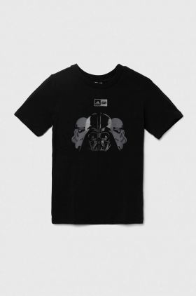 adidas tricou copii x Star Wars culoarea negru, cu imprimeu