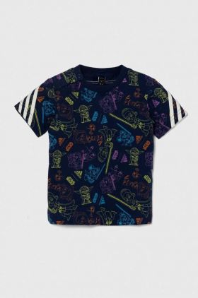 adidas tricou de bumbac pentru copii x Star Wars culoarea albastru marin, modelator