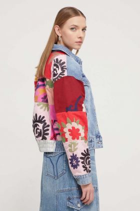 Desigual geaca jeans femei, de tranzitie, oversize