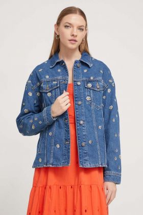 Desigual geaca jeans femei, de tranzitie, oversize