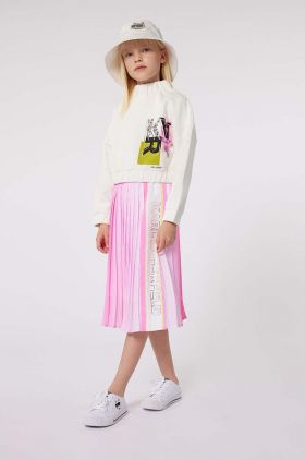 Karl Lagerfeld fusta fete culoarea roz, midi, evazati