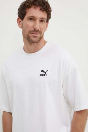 Puma tricou din bumbac BETTER CLASSICS bărbați, culoarea alb, cu imprimeu 679188