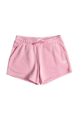 Roxy pantaloni scurti copii SURF FEELINGSHT culoarea roz, neted, talie reglabila