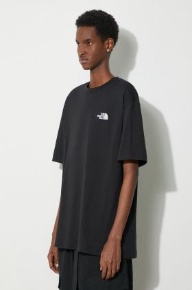 The North Face tricou din bumbac M S/S Essential Oversize Tee barbati, culoarea negru, cu imprimeu, NF0A87NRJK31