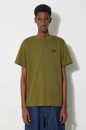 The North Face tricou M S/S Simple Dome Tee barbati, culoarea verde, cu imprimeu, NF0A87NGPIB1