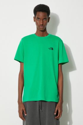 The North Face tricou M S/S Simple Dome Tee barbati, culoarea verde, cu imprimeu, NF0A87NGPO81