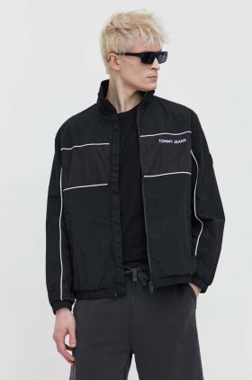 Tommy Jeans geacă bărbați, culoarea negru, de tranziție, oversize DM0DM18694