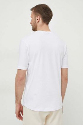 Emporio Armani tricou barbati, culoarea alb, neted