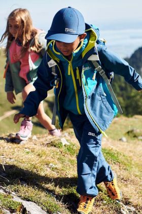 Jack Wolfskin șapcă de baseball pentru copii ACTIVE HIKE culoarea albastru marin, cu imprimeu