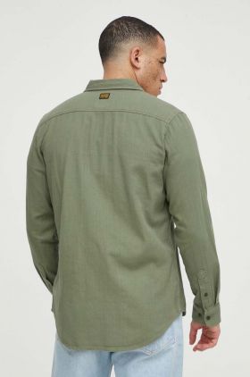 G-Star Raw camasa din bumbac barbati, culoarea verde, cu guler clasic, regular