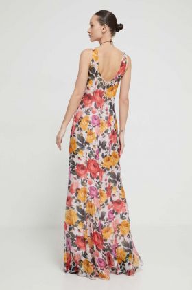 Blugirl Blumarine rochie de mătase maxi, evazați RA4189.T3079