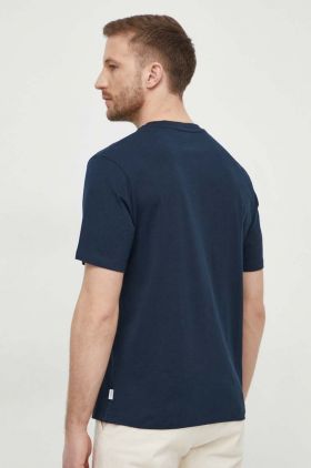 Pepe Jeans tricou din bumbac barbati, culoarea albastru marin, cu imprimeu