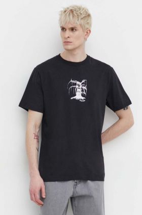 Volcom tricou din bumbac barbati, culoarea negru, cu imprimeu