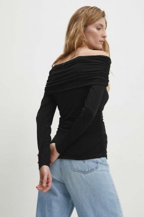 Answear Lab bluza femei, culoarea negru, neted