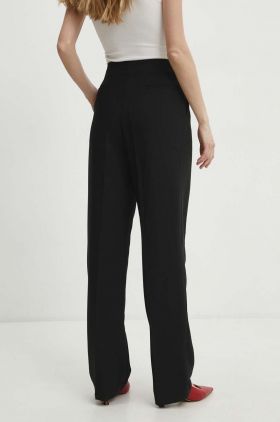 Answear Lab pantaloni femei, culoarea negru, drept, high waist