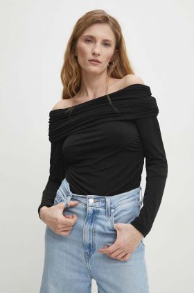 Answear Lab bluza femei, culoarea negru, neted