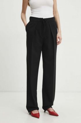 Answear Lab pantaloni femei, culoarea negru, drept, high waist