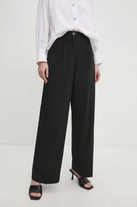 Answear Lab pantaloni femei, culoarea negru, lat, high waist