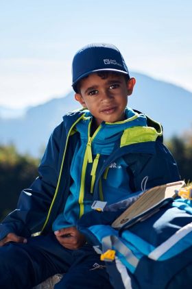 Jack Wolfskin șapcă de baseball pentru copii ACTIVE HIKE culoarea albastru marin, cu imprimeu