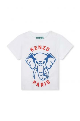 Kenzo Kids tricou de bumbac pentru copii culoarea alb, cu imprimeu