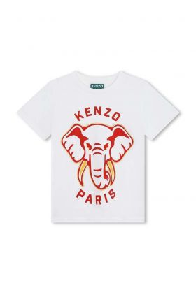 Kenzo Kids tricou de bumbac pentru copii culoarea alb, cu imprimeu