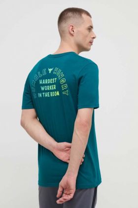 Under Armour tricou Project Rock barbati, culoarea verde, cu imprimeu