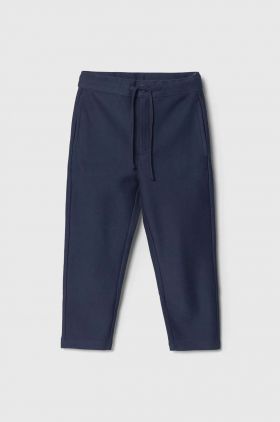 United Colors of Benetton pantaloni de bumbac pentru copii culoarea albastru marin, neted