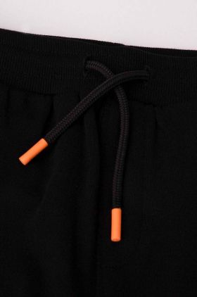 Coccodrillo pantaloni de trening din bumbac pentru copii culoarea negru, neted