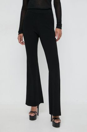 MICHAEL Michael Kors pantaloni femei, culoarea negru, evazati, high waist