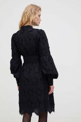 Bruuns Bazaar rochie din bumbac culoarea negru, mini, oversize