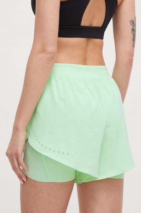 adidas Performance pantaloni scurți de antrenament culoarea verde, uni, high waist IU1141