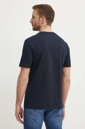 BOSS Orange tricou din bumbac bărbați, culoarea bleumarin, cu imprimeu 50516003