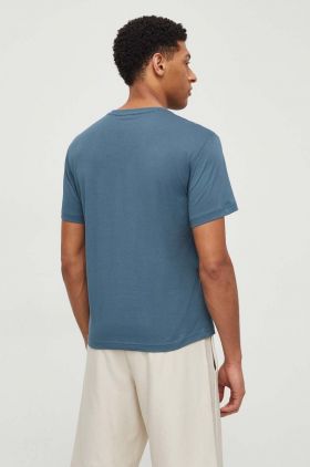 EA7 Emporio Armani tricou din bumbac barbati, culoarea turcoaz, neted